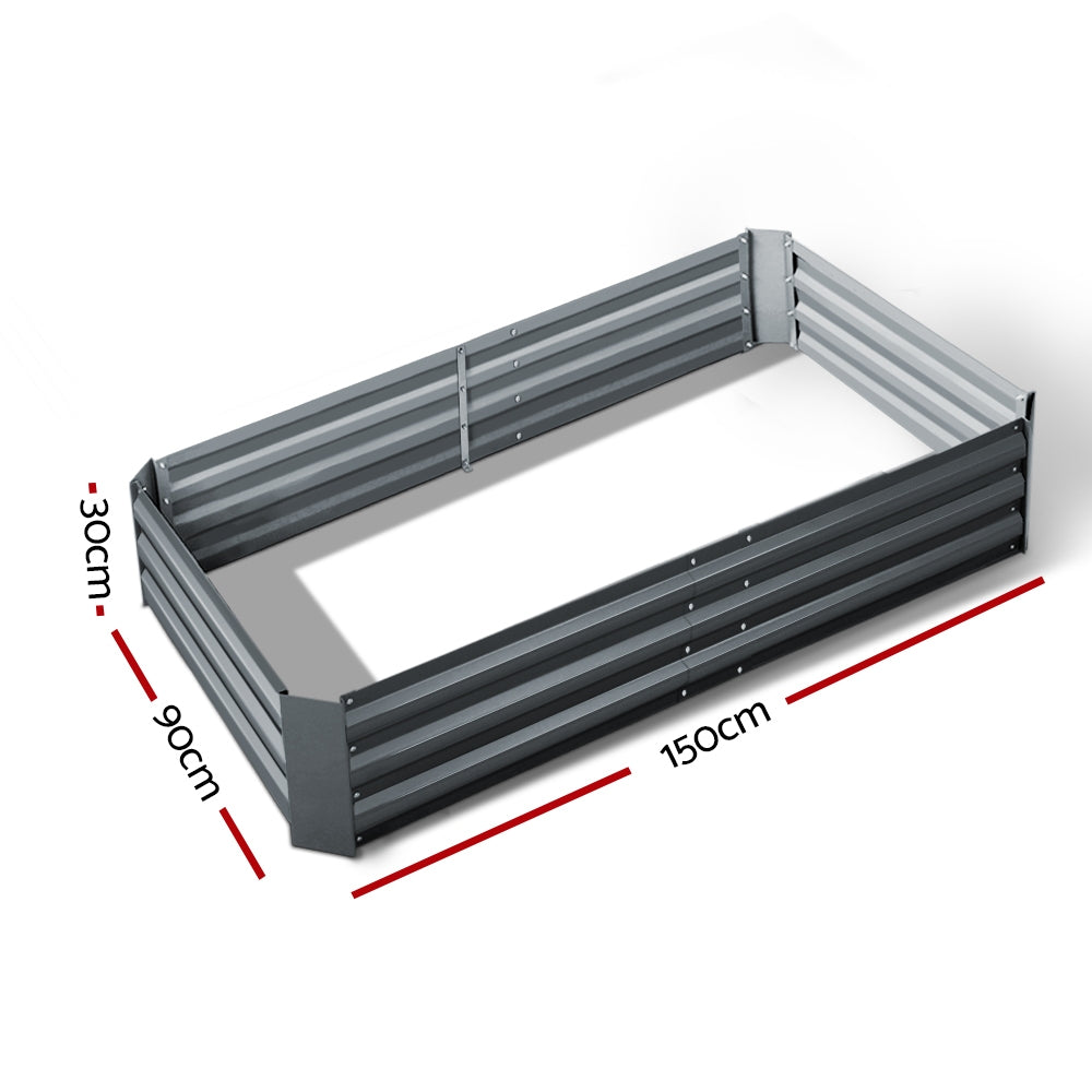 Green Fingers Galvanised Steel Raised Garden Bed 150cm x 90cm