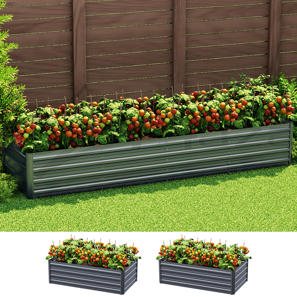 Green Fingers Galvanised Raised Garden Bed 240cm x 80cm x 45cm
