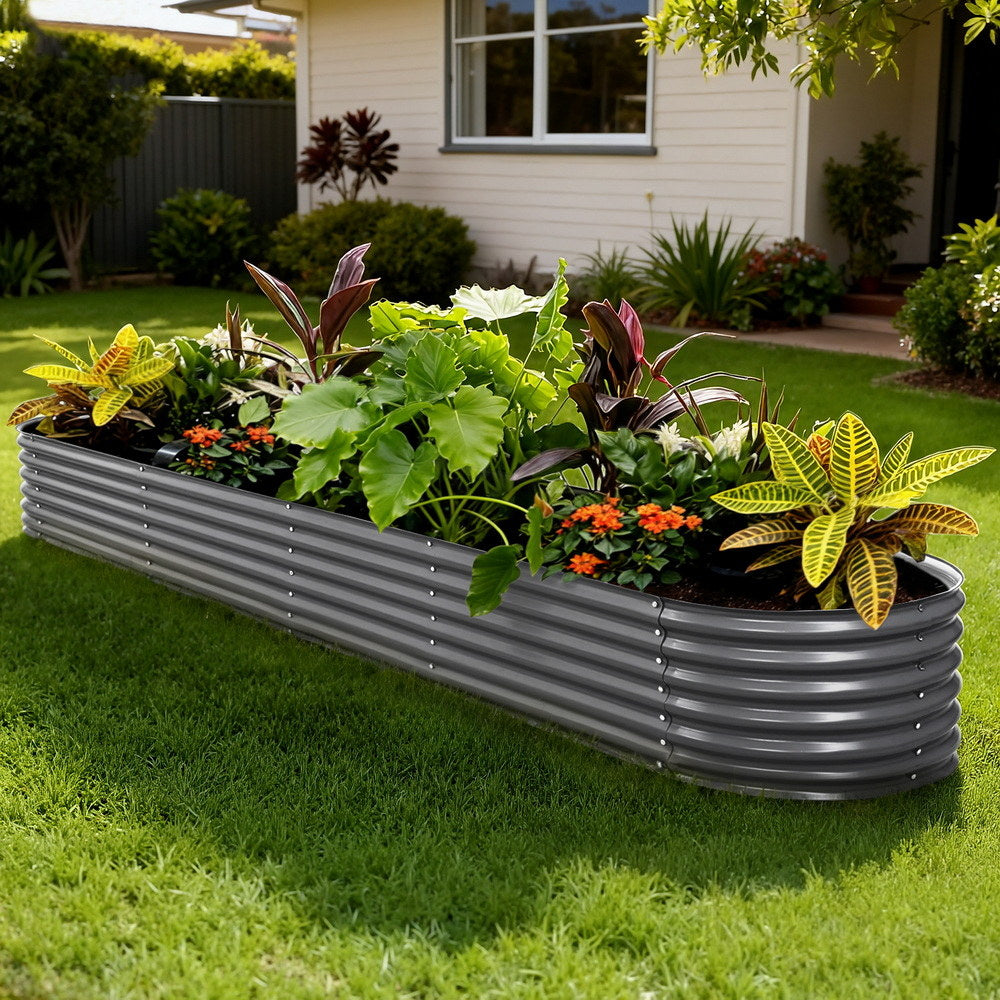 Green Fingers Oval Garden Bed 320cm x 80cm x 42cm