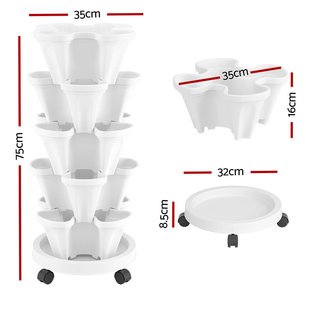 Green Fingers 5 Tier Vertical Garden White