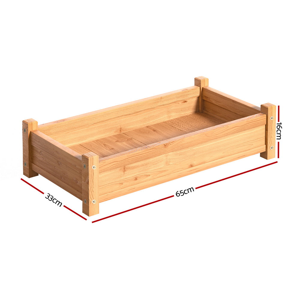 Green Fingers Raised Wooden Garden Bed 65cm x 33cm x 16cm