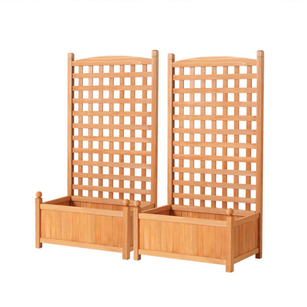 Green Fingers Wooden Garden Bed Trellis 64cm x 35cm x 115cm - 2 Set