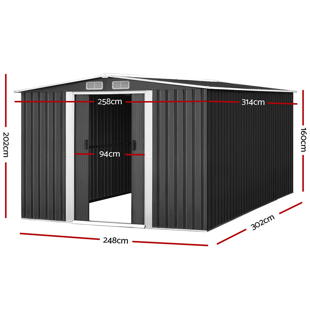 Giantz Garden Shed with Base 2.58m x 3.14m