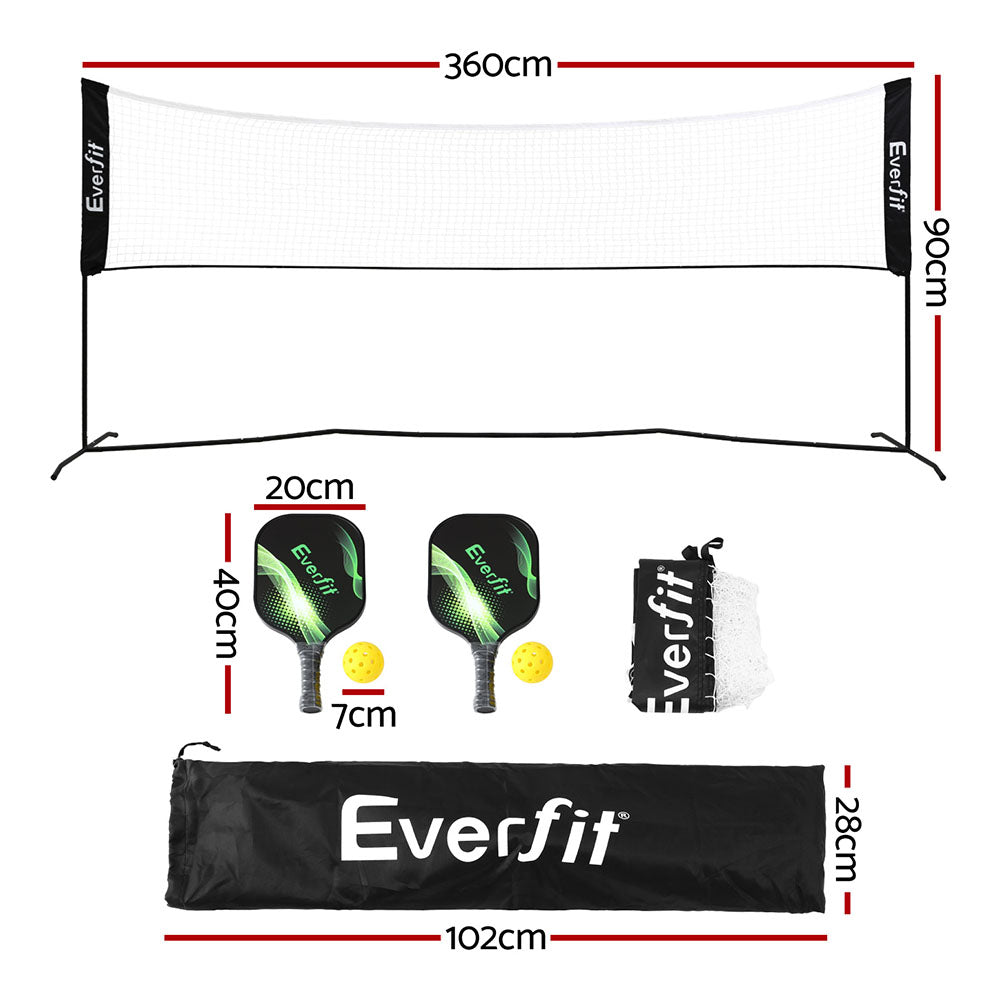 Everfit 3.6m Portable Badminton Volleyball Pickleball Adjustable Net Kit