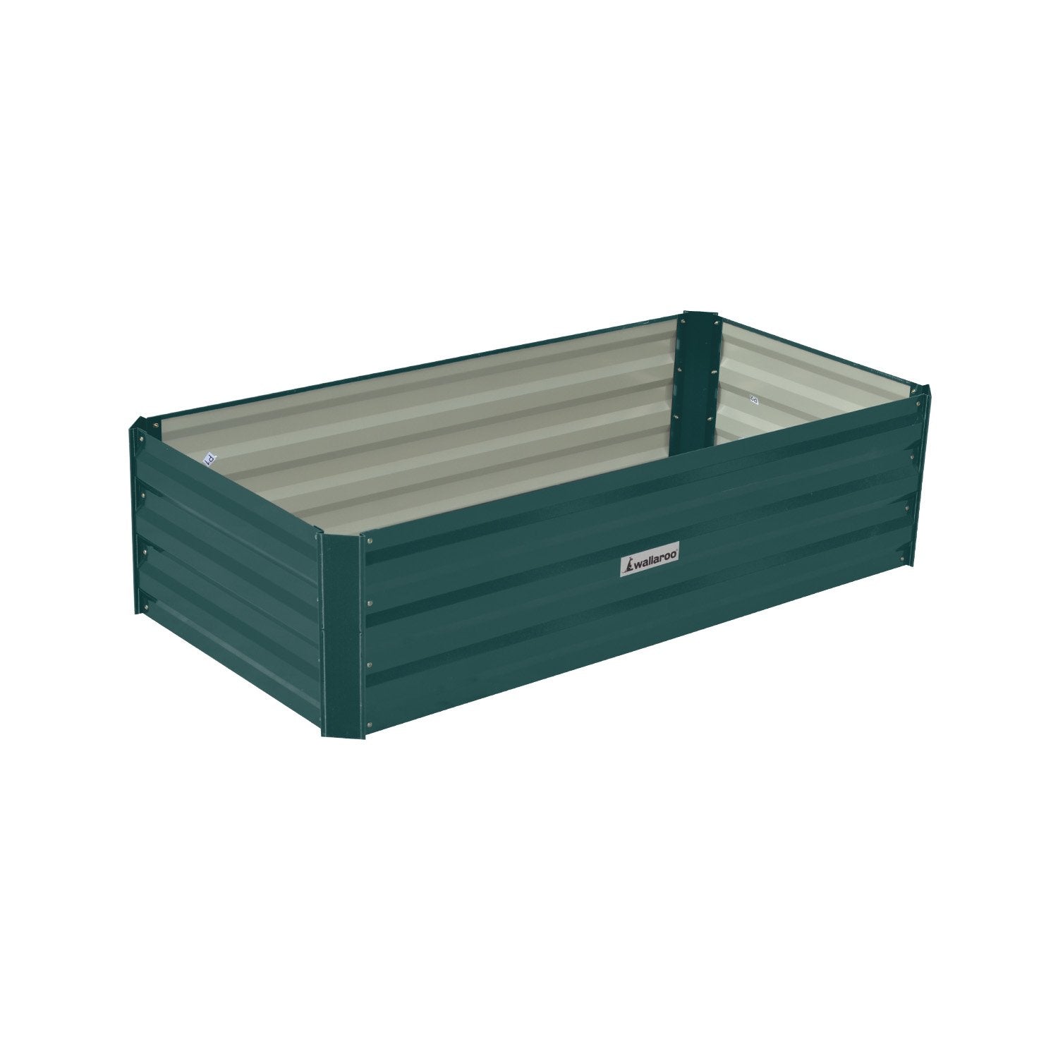 Wallaroo Galvanized Steel Garden Bed 120cm x 60cm x 30cm Green