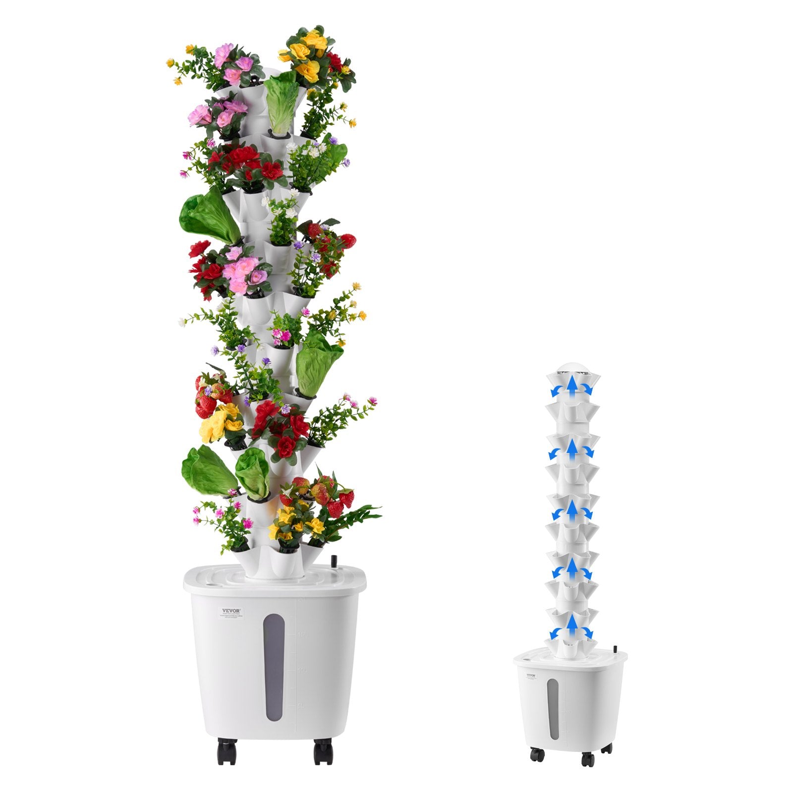 VEVOR Hydroponic Vertical Garden with Water Pump & Wheels