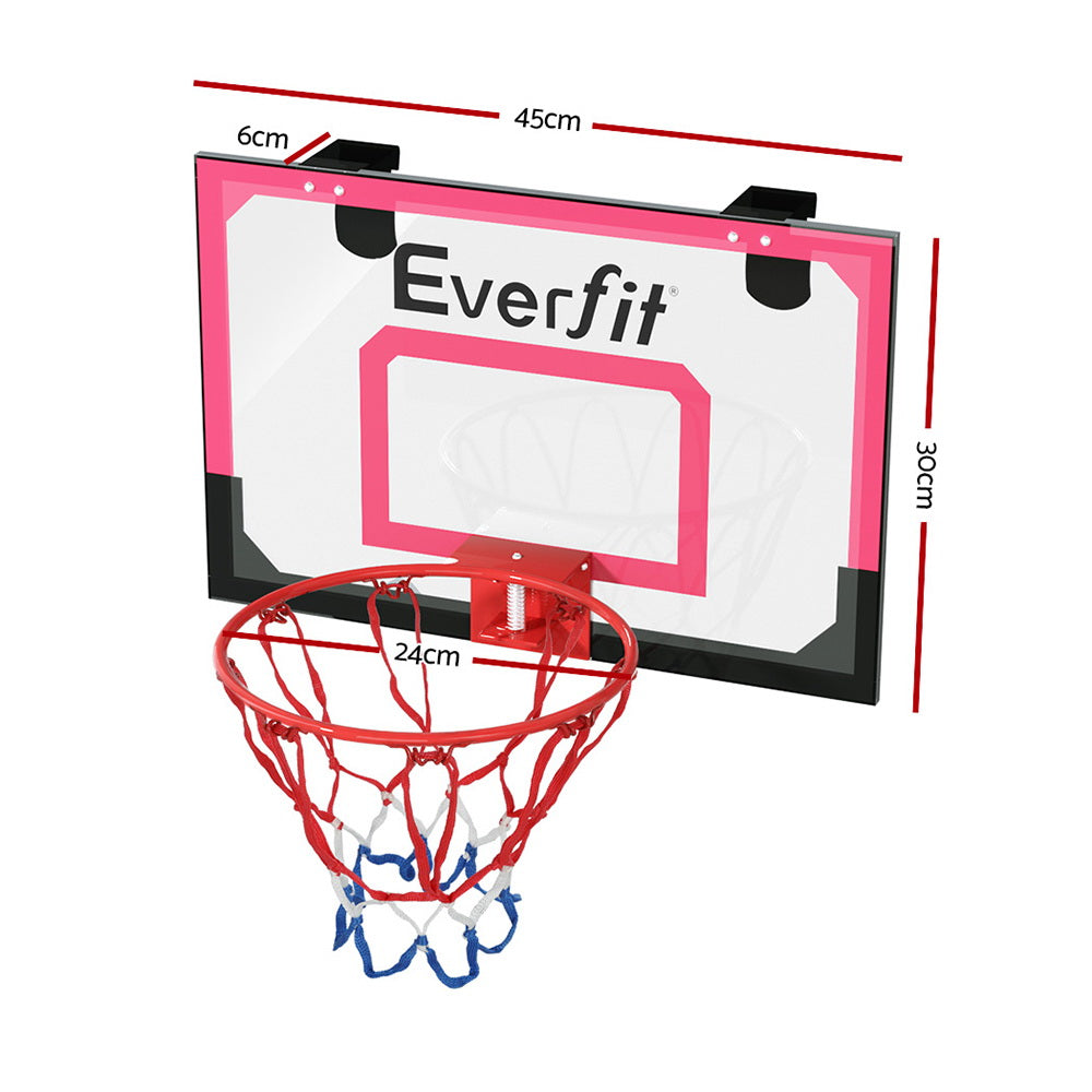 Everfit 23" Wall Mounted Mini Basketball Hoop and Backboard Red