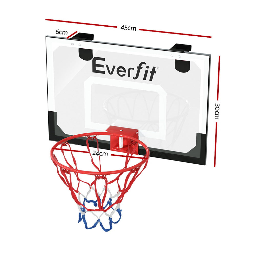 Everfit 23" Wall Mounted Mini Basketball Hoop and Backboard Black