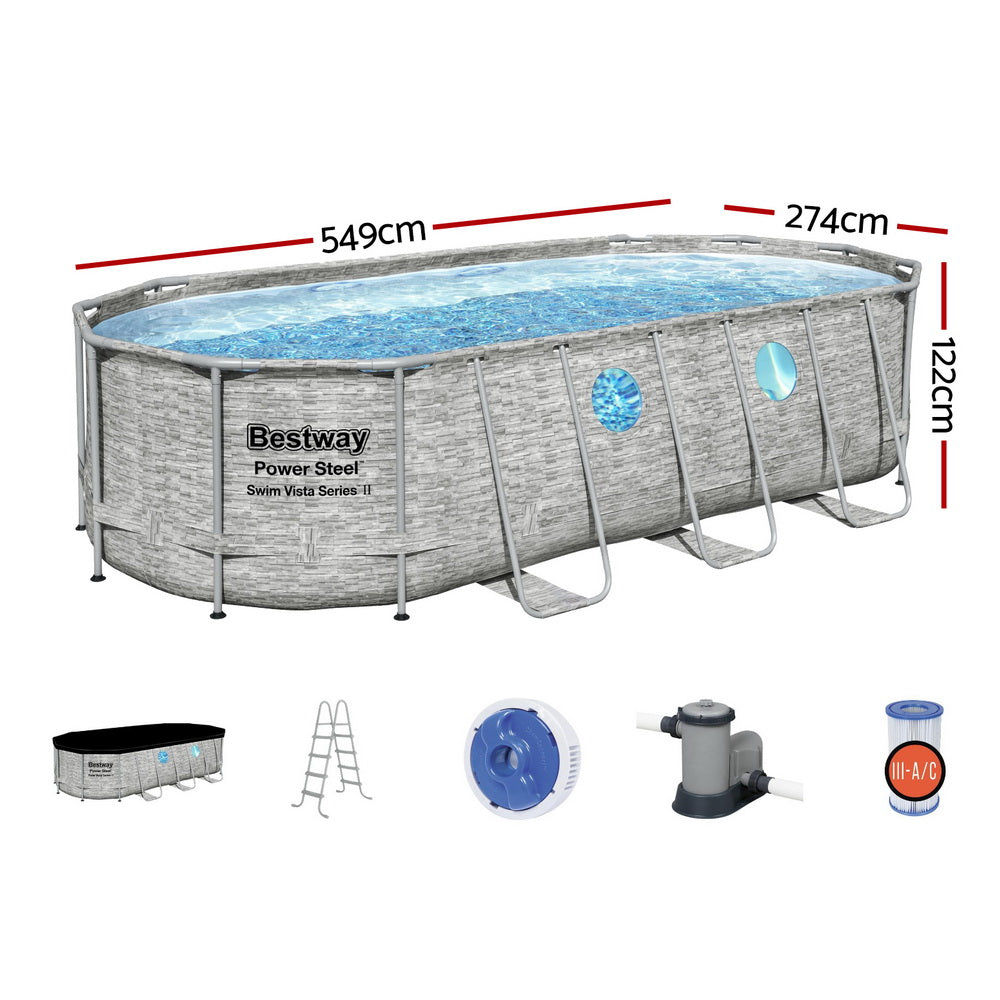 Bestway Above Ground Swimming Pool 549cm x 274cm x 122cm with Pump