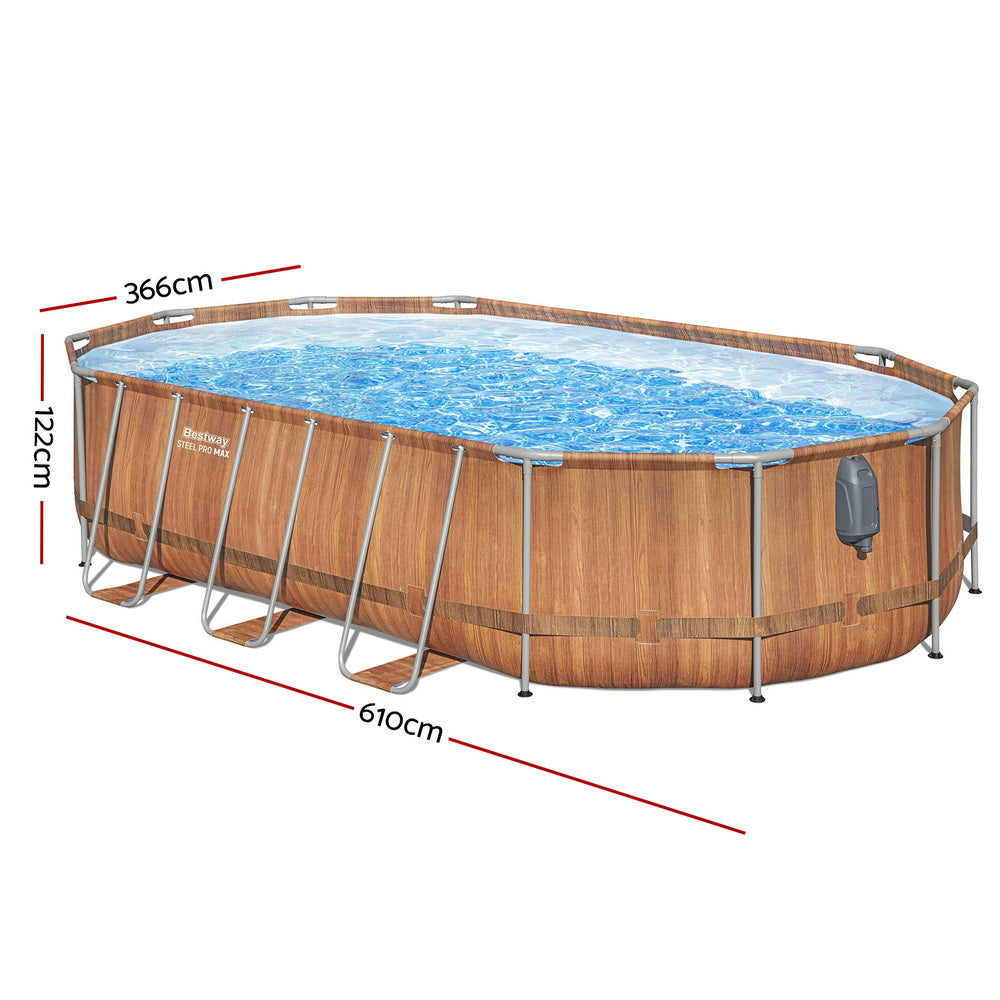Bestway Luxury Steel Frame Swimming Pool 610cm x 366cm x 122cm
