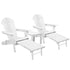Gardeon 3pc Outdoor Table and Chairs Wooden Sun Lounger White