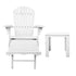 Gardeon 3pc Outdoor Table and Chairs Wooden Sun Lounger White