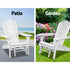 Gardeon 3pc Outdoor Table and Chairs Wooden Sun Lounger White