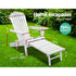 Gardeon Adirondack Outdoor Wooden Sun Lounger White