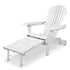 Gardeon Adirondack Outdoor Wooden Sun Lounger White