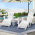 Gardeon 5pc Outdoor Table and Chairs Wooden Sun Lounger White