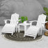 Gardeon 5pc Outdoor Table and Chairs Wooden Sun Lounger White