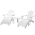 Gardeon 5pc Outdoor Table and Chairs Wooden Sun Lounger White