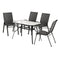 Gardeon 4-Seater Outdoor Table & Chairs Set Mesh Black