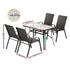 Gardeon 4-Seater Outdoor Table & Chairs Set Mesh Black