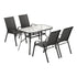 Gardeon 4-Seater Outdoor Table & Chairs Set Mesh Black