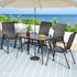 Gardeon 4-Seater Outdoor Table & Chairs Set Mesh Black