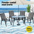 Gardeon 4-Seater Outdoor Table & Chairs Set Mesh Grey