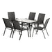 Gardeon 6-Seater Outdoor Dining Set Table & Chairs Black