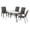 Gardeon 4-Seater Outdoor Dining Set Table & Chairs Black
