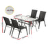 Gardeon 4-Seater Outdoor Dining Set Table & Chairs Black