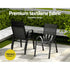 Gardeon 4-Seater Outdoor Dining Set Table & Chairs Black