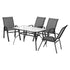 Gardeon 4-Seater Outdoor Dining Set Table & Chairs Grey