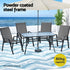 Gardeon 4-Seater Outdoor Dining Set Table & Chairs Grey