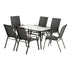 Gardeon 6-Seater Outdoor Table & Chairs Set Black