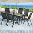 Gardeon 6-Seater Outdoor Table & Chairs Set Black