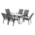 Gardeon 6-Seater Outdoor Table & Chairs Set Grey