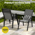 Gardeon 6-Seater Outdoor Table & Chairs Set Grey