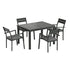 Gardeon 4-Seater Aluminium Extender Outdoor Table & Chairs Black