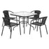Gardeon 4-Seater Stackable Outdoor Rattan Table & Chairs Black