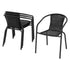 Gardeon 4-Seater Stackable Outdoor Rattan Table & Chairs Black