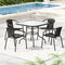 Gardeon 4-Seater Stackable Outdoor Rattan Table & Chairs Black