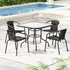 Gardeon 4-Seater Stackable Outdoor Rattan Table & Chairs Black