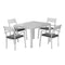 Gardeon 4-Seater Aluminium Extender Outdoor Table & Chairs White