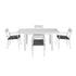 Gardeon 4-Seater Aluminium Extender Outdoor Table & Chairs White