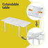Gardeon 4-Seater Aluminium Extender Outdoor Table & Chairs White
