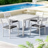 Gardeon 4-Seater Aluminium Extender Outdoor Table & Chairs White