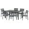 Gardeon 6-Seater Aluminium Outdoor Table & Chairs Black