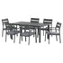 Gardeon 6-Seater Aluminium Outdoor Table & Chairs Black