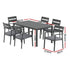 Gardeon 6-Seater Aluminium Outdoor Table & Chairs Black