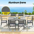 Gardeon 6-Seater Aluminium Outdoor Table & Chairs Black